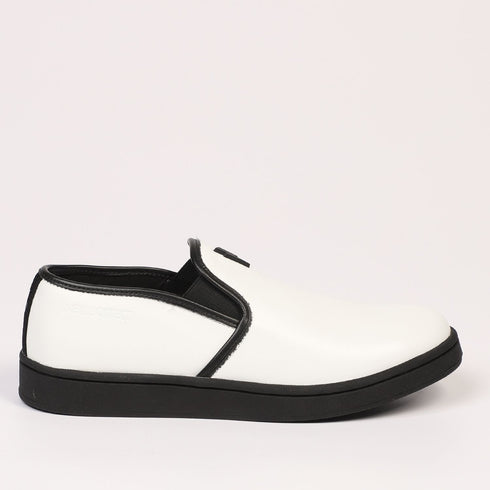 Neil Barrett White Leather and Textile Sneaker